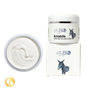 Face cream with donkey milk and extra virgin olive oil Bio Fillerbio highly hydrating, antioxidant rich in vitamins and Omega 6