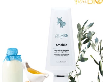 Donkey milk & Olive Oil hand cream with Shea Butter, Calendula, Rosehip, Lavender for dry sensitive skin 100ml