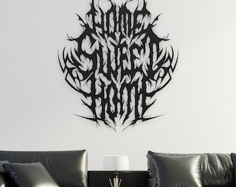 Home Sweet Home Heavy Metal Wall Art Sign | Metal Music Decor | Music Lovers Gifts | Alternative Home Decor | Rock n Roll Gifts | Metalheads