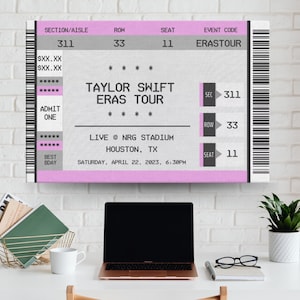 PERSONALIZED Concert Ticket Stub Wall Art Canvas | Music Lover Gift | Giant Novelty Ticket | Custom Concert Poster | Mancave Gifts for Him