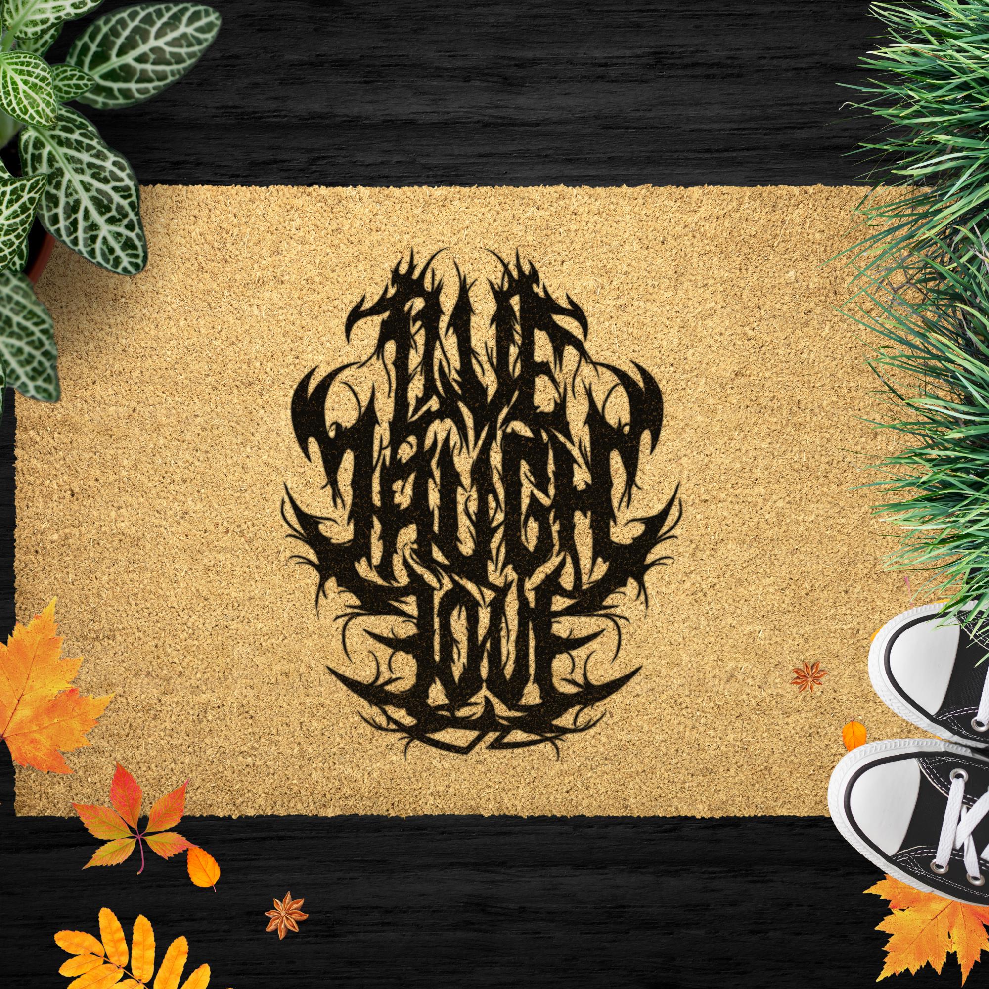 Live Laugh Love Heavy Metal Themed Doormat | Funny Welcome Mat