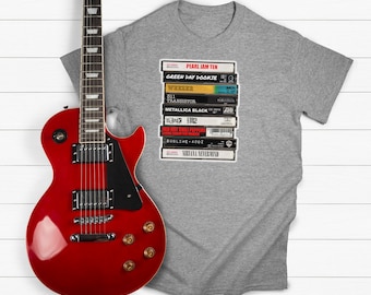 PERSONALIZED 90s Retro Tapes Unisex T-Shirt 6 Colors | Personalized Gift | Cassette Tapes | Trending Music Gifts | Concert Tee Shirt | Bands