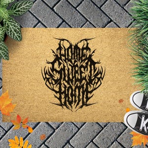 Home Sweet Home Heavy Metal Themed Doormat | Funny Welcome Mat | Music Lovers Gifts | Heavy Metal Music Gift | Housewarming | Goth Gifts