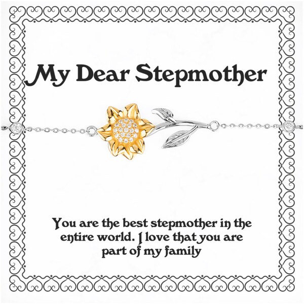 Funny Stepmother Gifts, You Are The Best Stepmother In The Entire World. I, Inappropriate Sunflower Bracelet For Mother From Son, Stepmom,