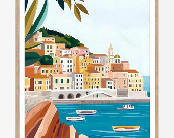 Cinque Terre Art Print: Italian Riviera Coastal Wall Decor