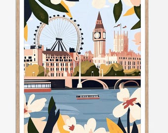 London Art Print: Travel Souvenir, England Wall Decor