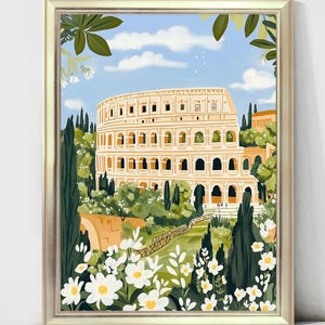 Stampa artistica di Roma, stampa del Colosseo, poster dell'Italia, stampa di Roma, poster di viaggio in Europa, arte murale dell'Italia, idea regalo di viaggio, decorazioni per la casa
