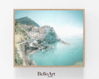 Italy coastal watercolor print by belloartprints