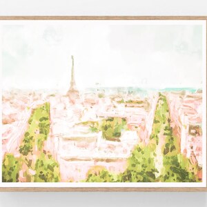 Paris Cityscape Digital Print, Eiffel Tour view, French Decor, Paris Travel Wall Art