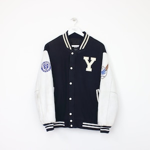 Vintage Sun Town Yonsei Varsity Jacket in Black and Best - Main Image