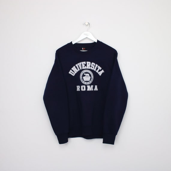 Sweat vintage Chip Universita Roma en bleu marine. Convient le mieux à L