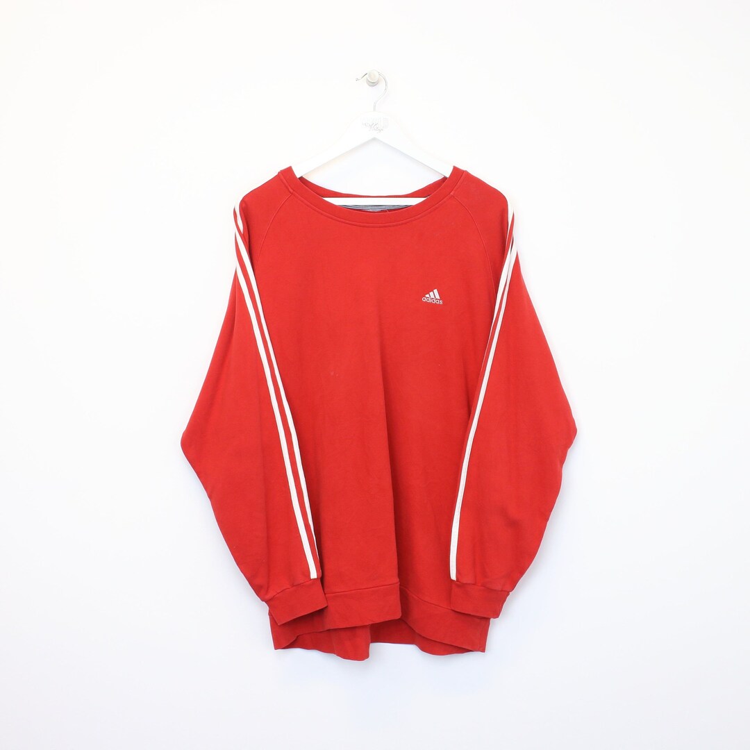 Vintage Adidas Sweatshirt in Red and White. Best Fits L - Etsy UK