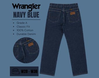 Wrangler jeans relaxed / straight leg - Navy Blue - Grade A - From W28 To W38