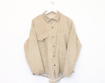 Vintage Design chord shirt in beige. Bets fits L