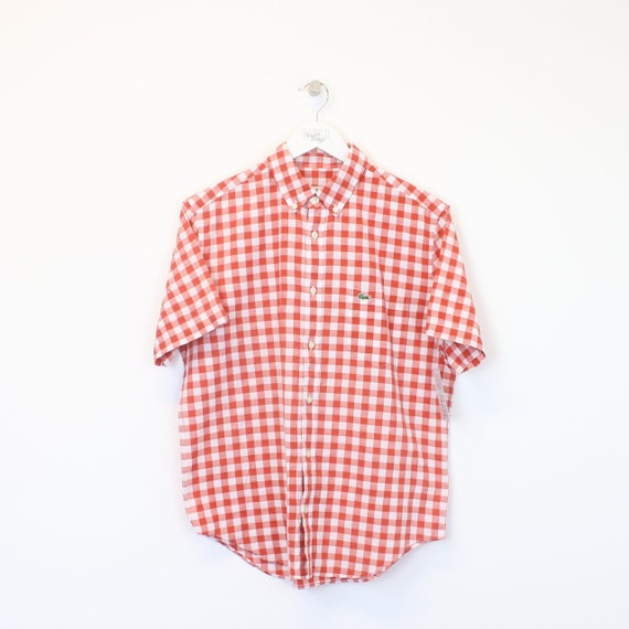 Lacoste red 2024 check shirt