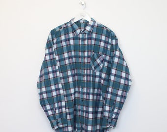 Vintage Unbranded checked flannel shirt in green and purple. Best fits L