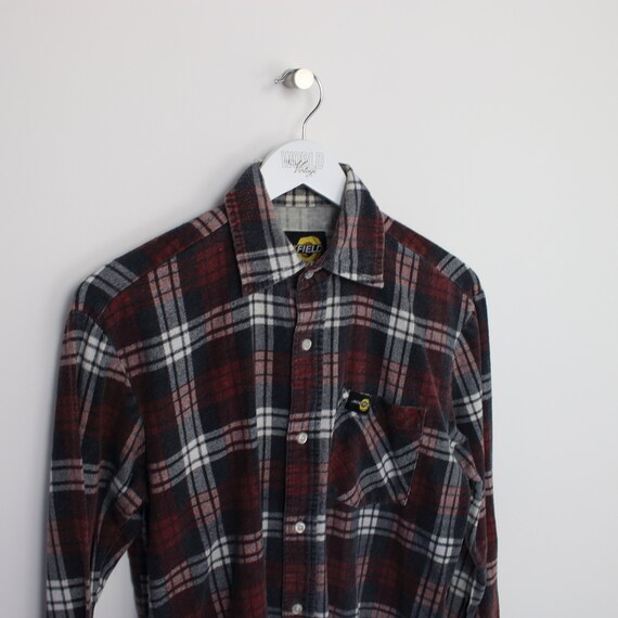 Vintage Jack Field flannel shirt in burgundy and … - image 2