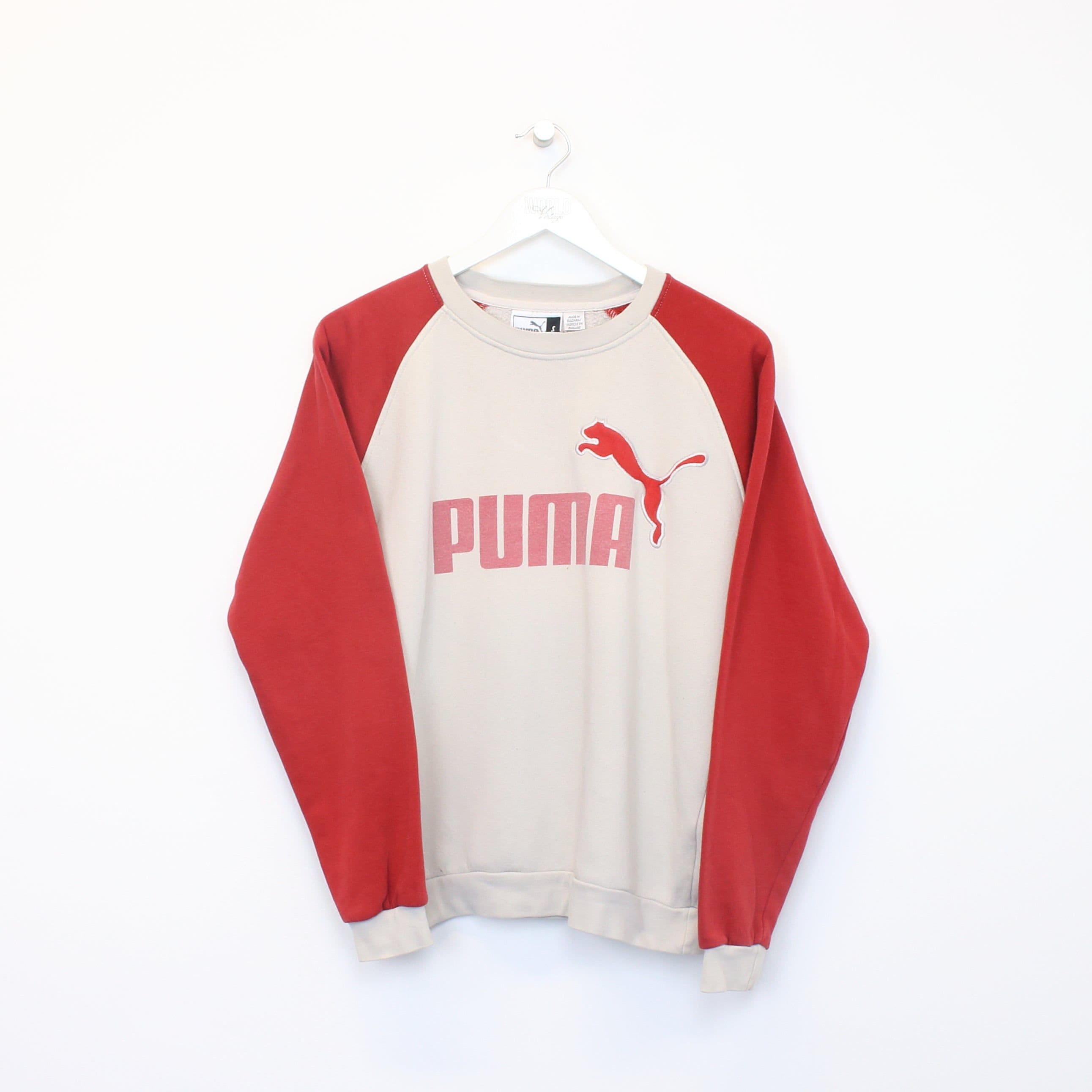 Vintage Puma Sweatshirt in White and Red. Best Fits S - Etsy