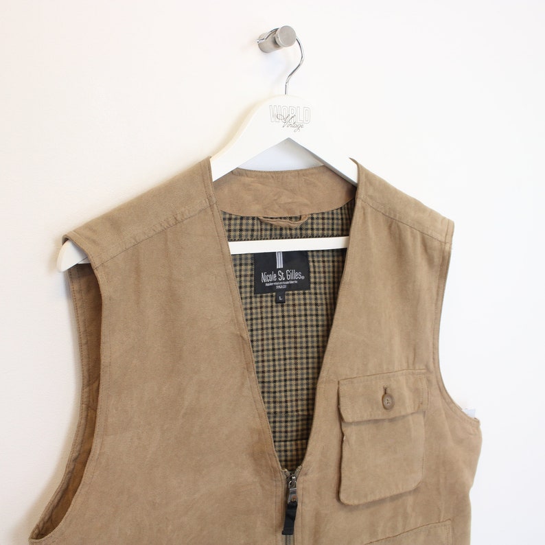 Vintage Nicole St Gilles vest in beige. Best fits L image 2