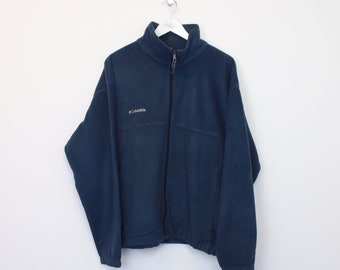 Vintage Columbia-fleece in blauw. Past het beste bij XL