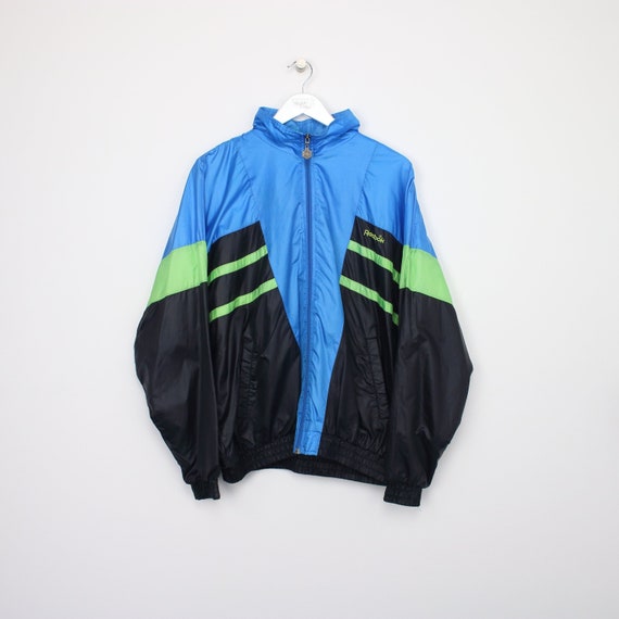Vintage Reebok track jacket in blue, black and gr… - image 1