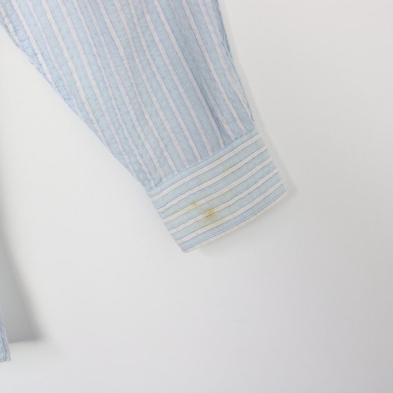 Vintage Aquascutum striped shirt in blue and whit… - image 4