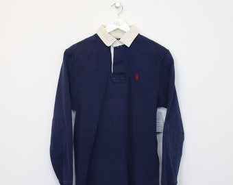 Vintage Ralph Lauren rugby shirt in blue. Best fits M