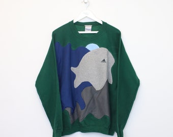 Vintage Adidas reworked sweatshirt in green. Best fits XL