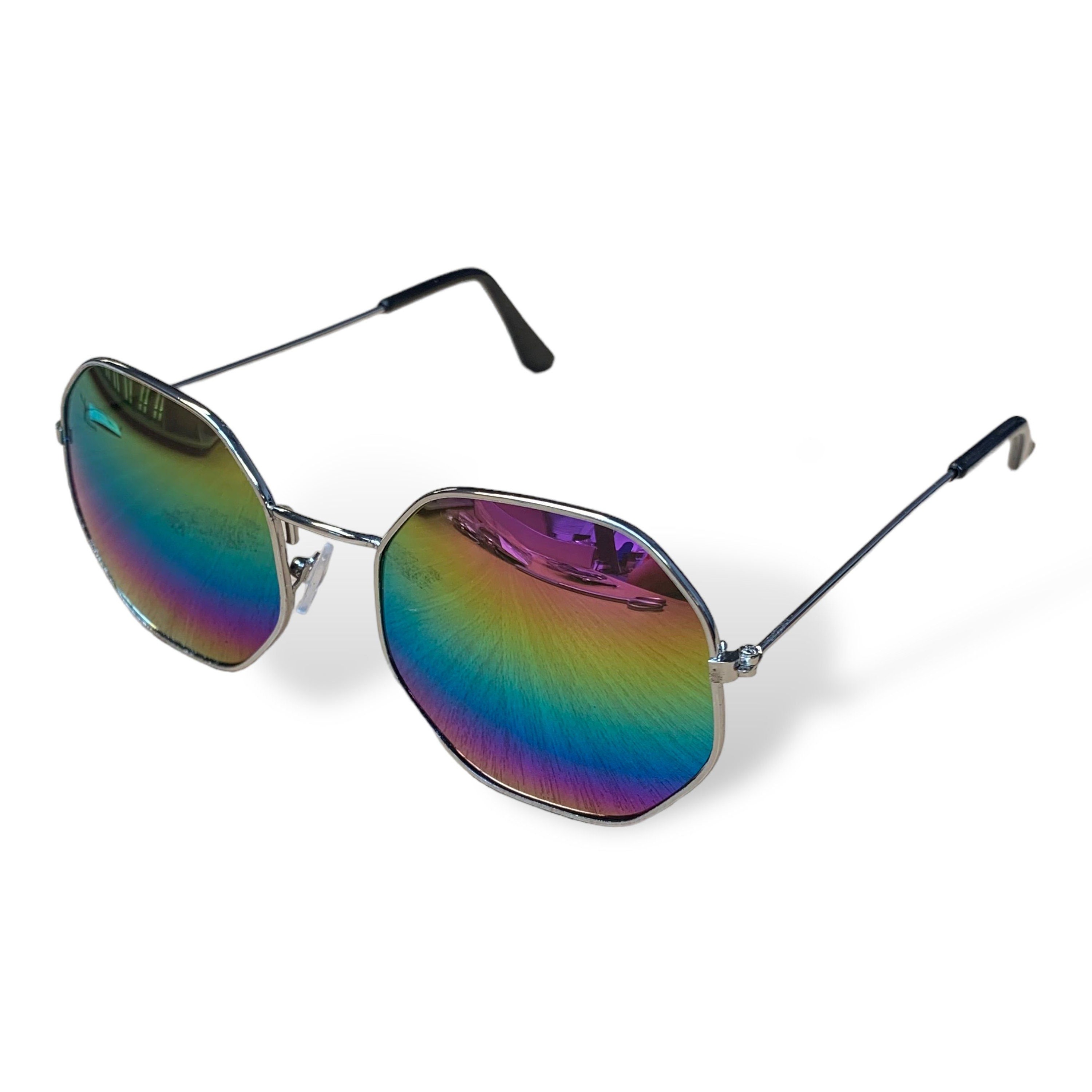 Futuristic Adjustable Arms Cyberpunk Monoblock Shield Sunglasses All Black Rainbow  Mirror - Walmart.com