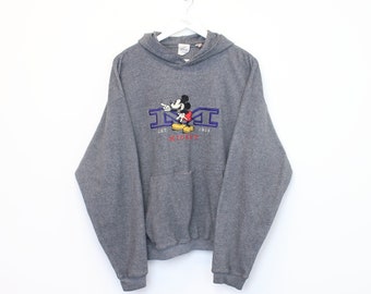 Vintage Disney Kapuzen-Fleece in grau. Am besten passt L