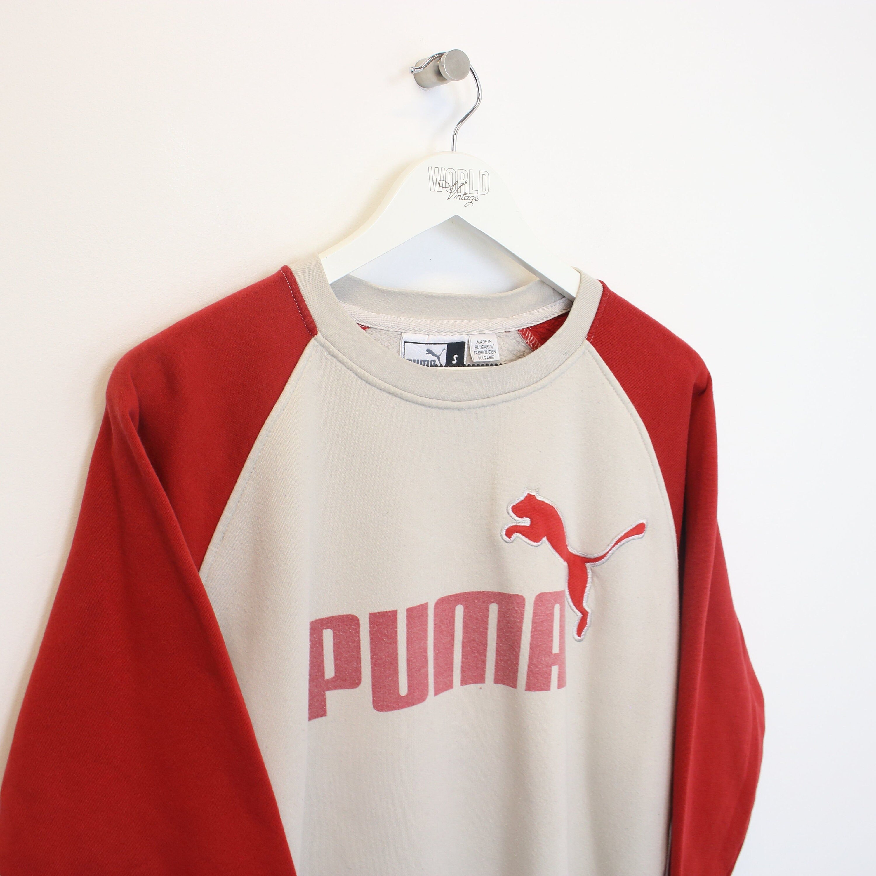 Vintage Puma Sweatshirt in White and Red. Best Fits S - Etsy | Sweatshirts