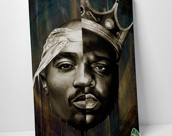 Biggie and Tupac Canvas Print Wall Art Decor Print Picture Music Canvas Ready to Hang -C525