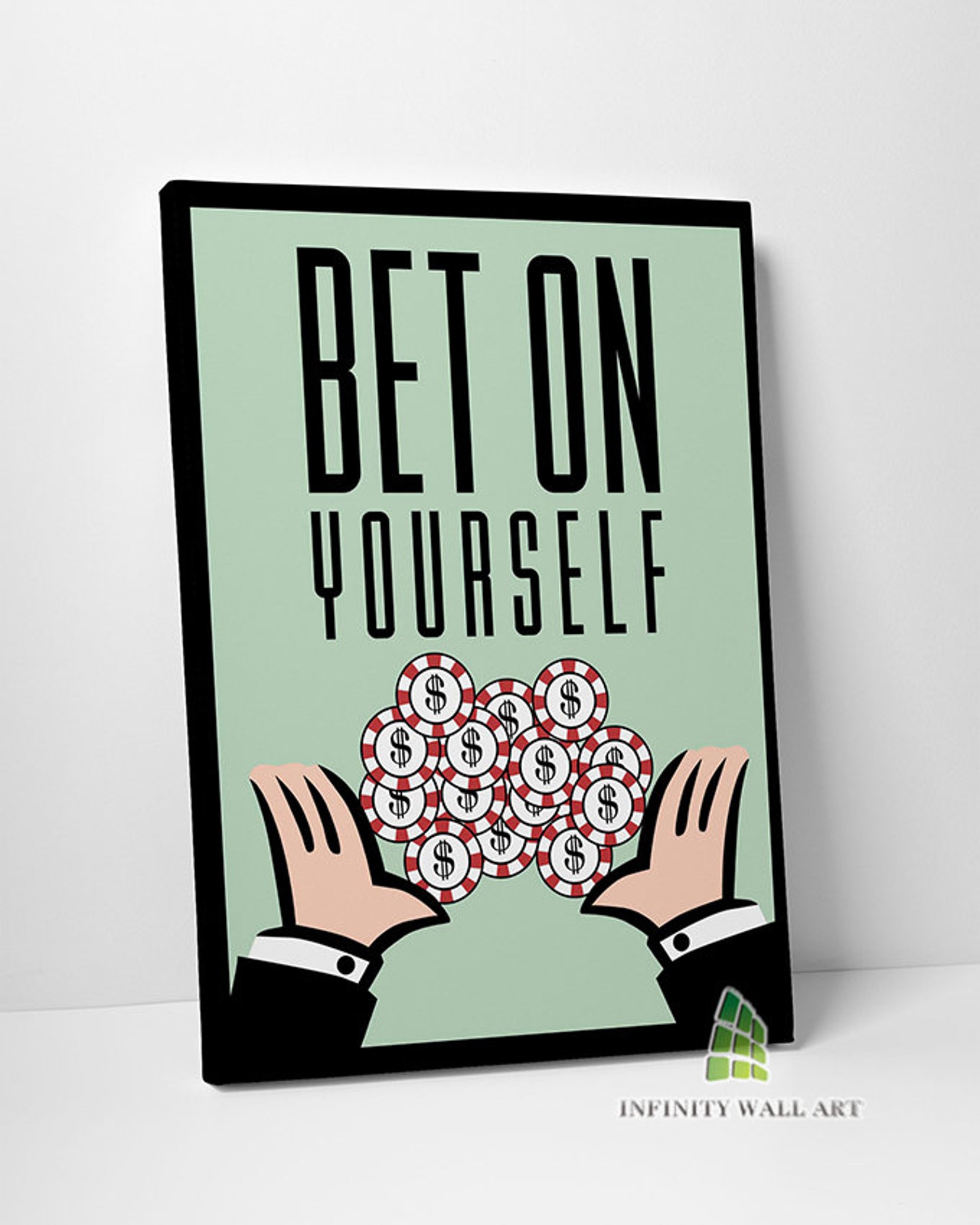 Monopoly Motivational Inspirational Quote Canvas Art Wall Art Print