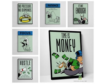 Monopoly Motivational Inspirational Quote Canvas Art Wall Art Print Picture Home Decor Canvas