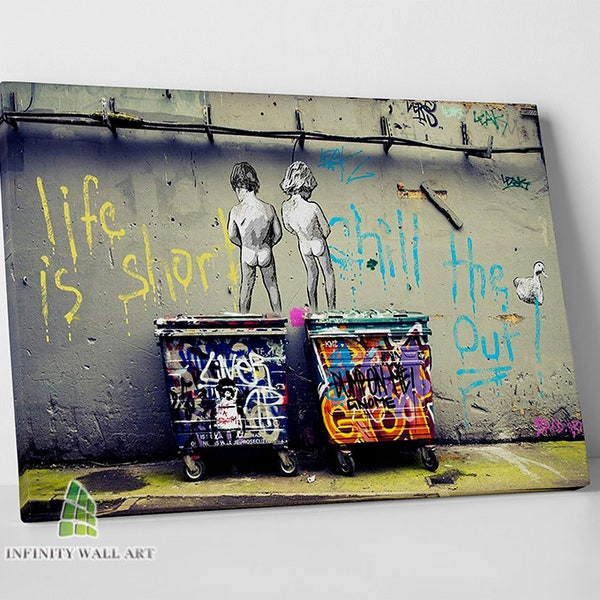 Banksy Life is Short Canvas Art Graffiti Print Picture Abstract Wall Art Canvas Decor -C591