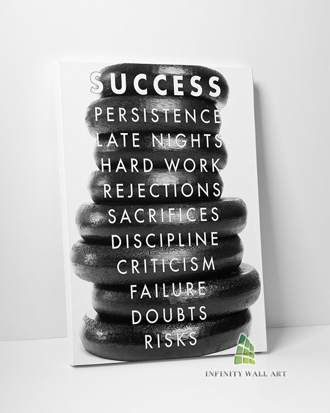 Success Motivational Inspirational Quote Canvas Art Wall Art Print ...