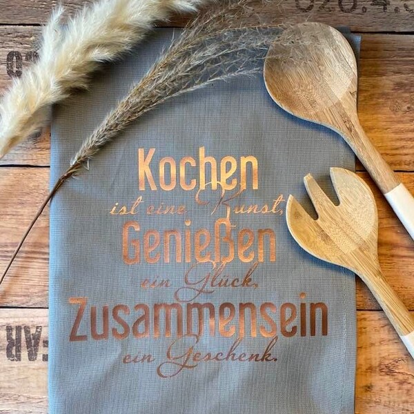 Geschirrhandtuch Handtuch Geschirrtuch Kochen Genießen Zusammensein  Küchentuch | Abwasch |