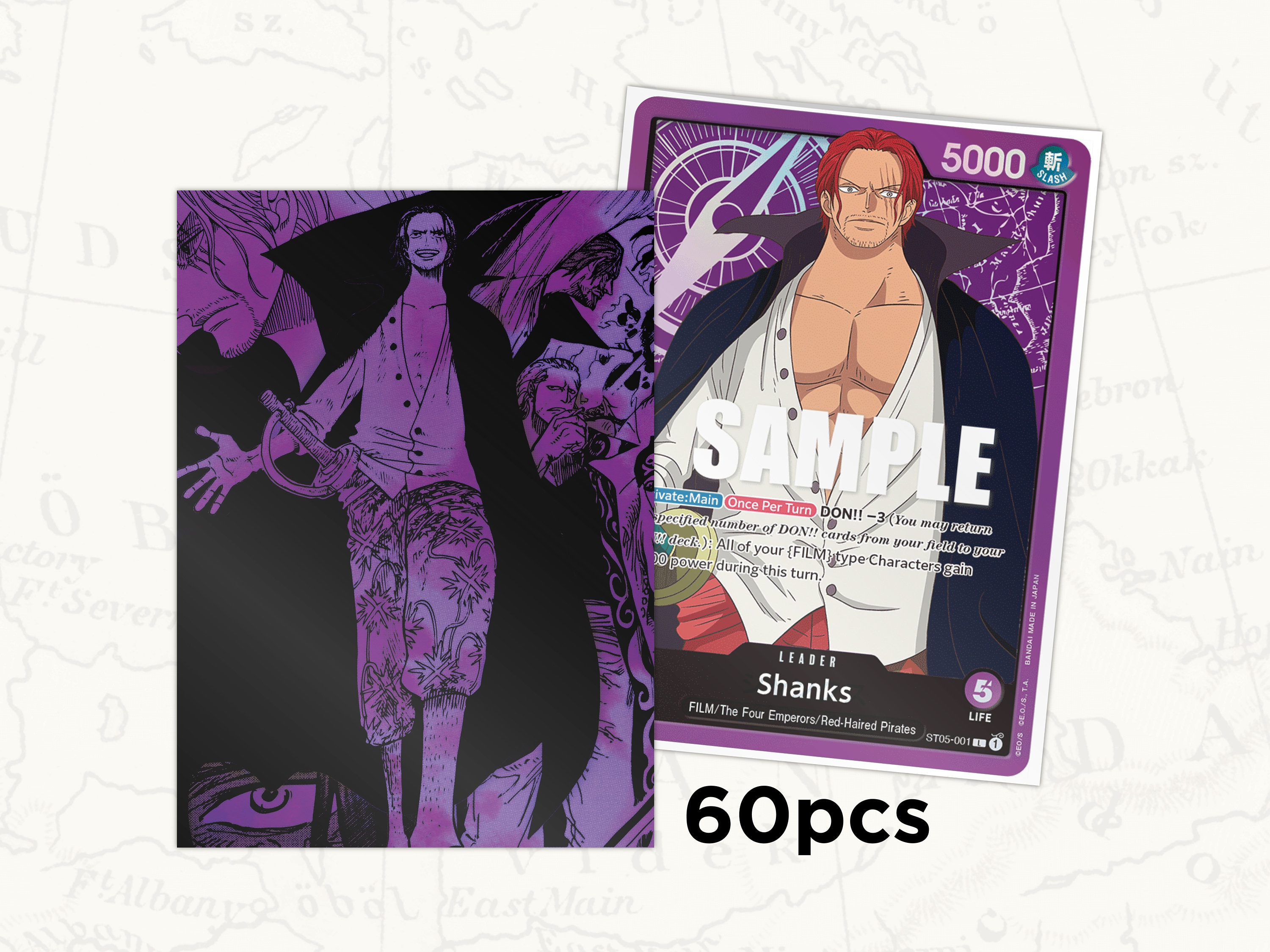 ONE PIECE TCG Sleeves: Shanks Leader Sleeves X60pcs - Etsy