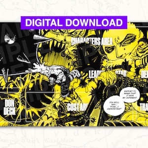 Tapete de juego digital ONE PIECE TCG: Tapete de juego Charlotte Katakuri Líder Amarillo