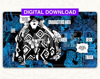 Digital ONE PIECE TCG Playmat: Jinbe Blue Leader Playmat