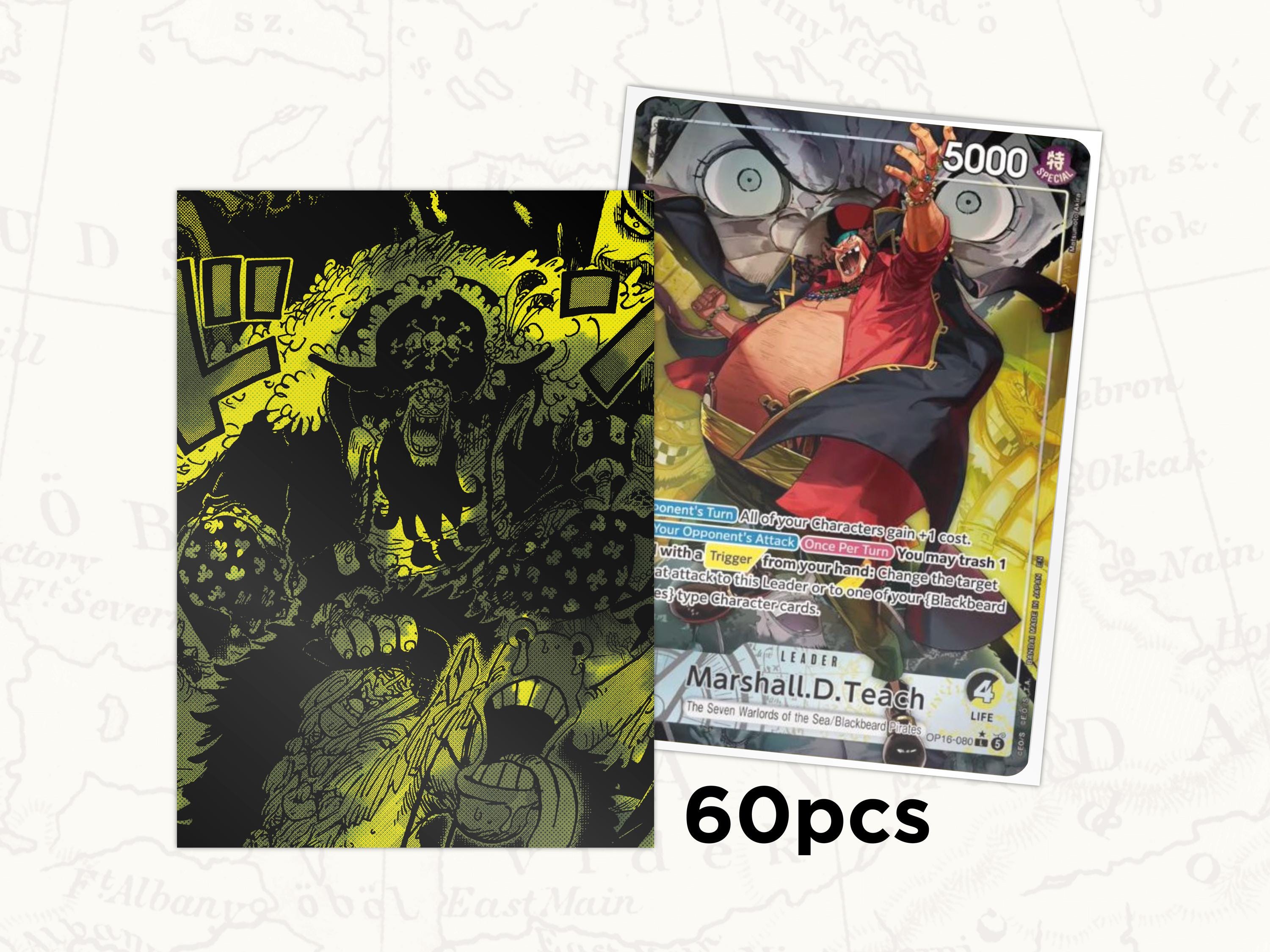 ONE PIECE TCG Sleeves: Marshall D. Teach Blackbeard Leader Sleeves x60pcs ONE PIECE TCG Sleeves: Marshall D. Teach Blackbeard Leader Sleeves x60pcs
