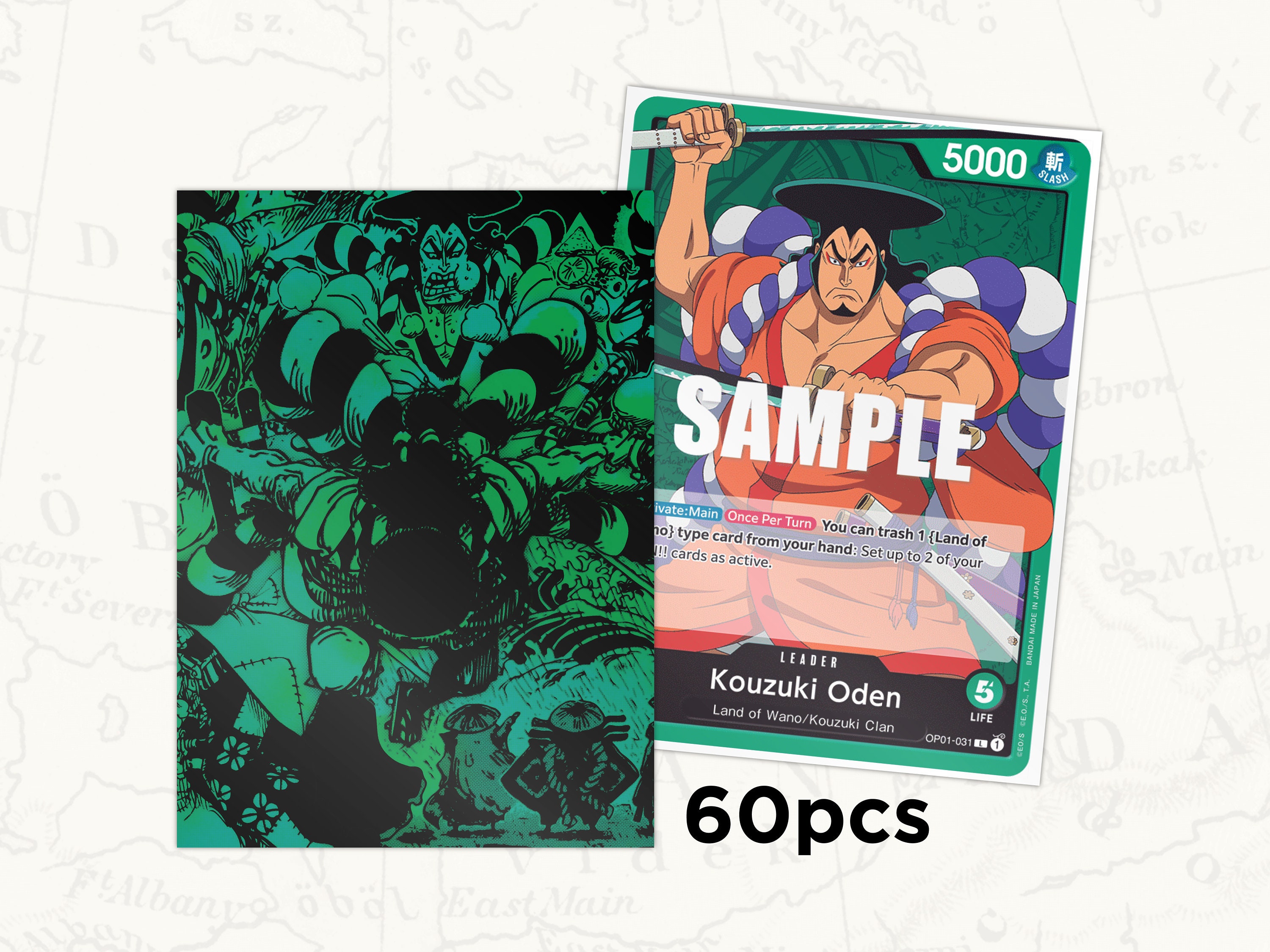 ONE PIECE TCG Sleeves: Oden Leader Sleeves X60pcs - Etsy