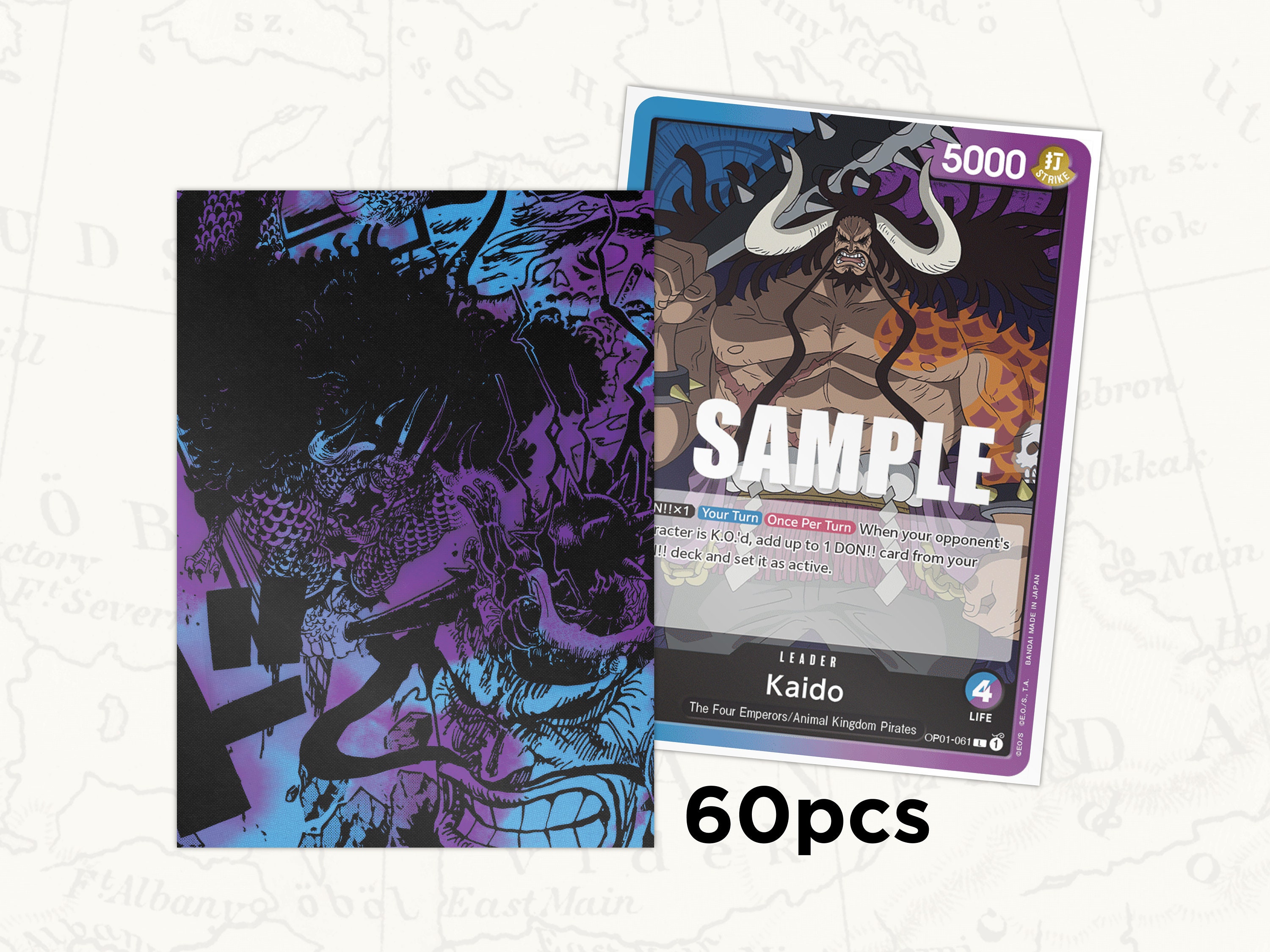 ONE PIECE TCG Sleeves: Kaido Leader Sleeves X60pcs - Etsy
