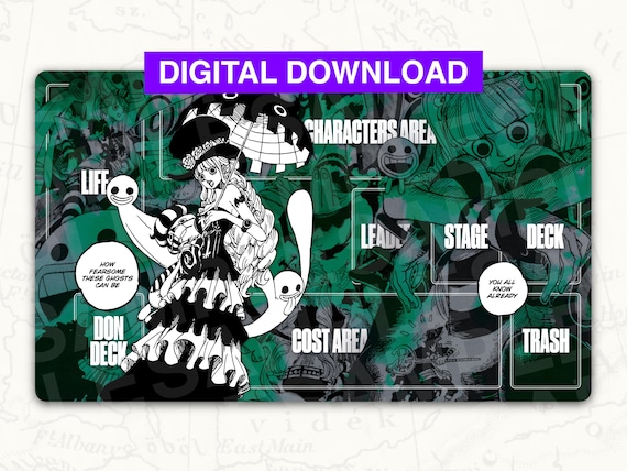 デジタルワンピースTCGプレイマット：ペローナ 緑黒リーダープレイ