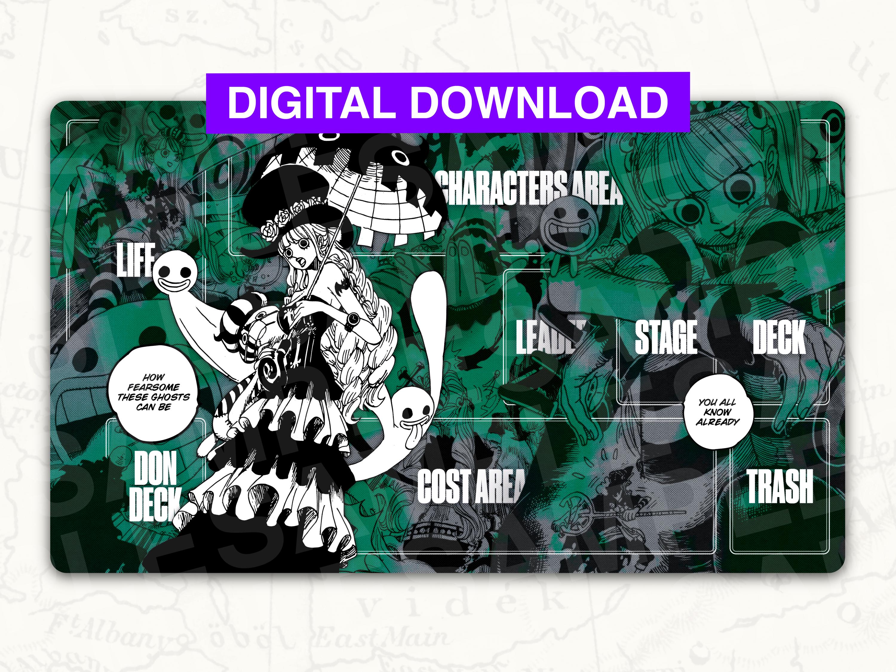 デジタルワンピースTCGプレイマット：ペローナ 緑黒リーダープレイ