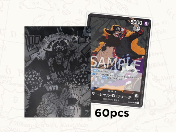 ONE PIECE TCG Sleeves: Marshall D. Teach Blackbeard Leader Sleeves x60pcs ONE PIECE TCG Sleeves: Marshall D. Teach Blackbeard Leader Sleeves x60pcs