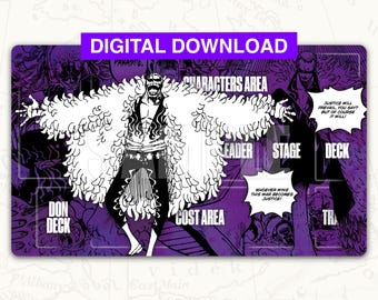 Digital ONE PIECE TCG Playmat: Donquixote Doflamingo Purple Leader Playmat