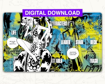 Digital ONE PIECE TCG Playmat: Boa Hancock Blue Yellow Leader Playmat