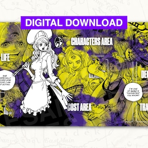 Tapete de juego digital ONE PIECE TCG: Tapete de juego Charlotte Pudding Purple Yellow Leader