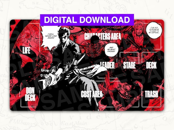 Digital ONE PIECE TCG Playmat: Zoro Red Leader Playmat - Etsy